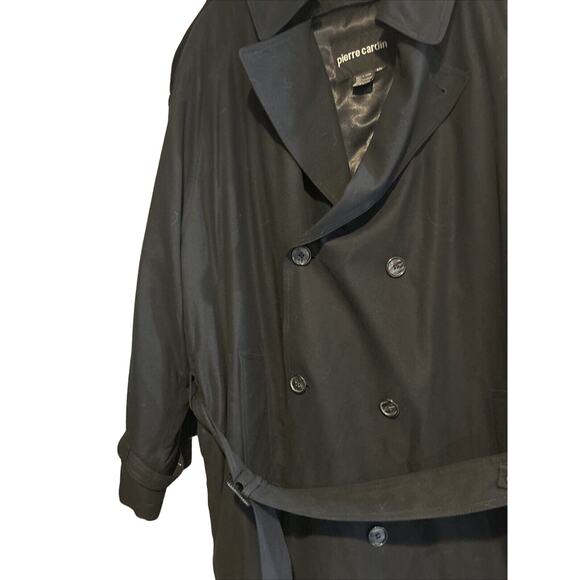 Men’s Pierre Cardin black raincoat size 42 long zip lining - Picture 6 of 16